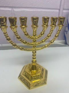 Small gold Menorah