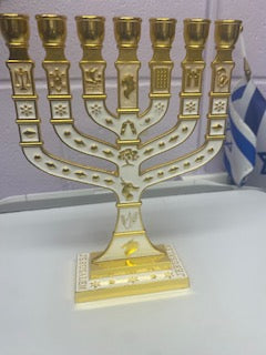 Gold and White Menorah